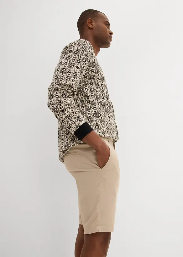 Bermudas i chinosmodell med linne, Regular Fit, bonprix