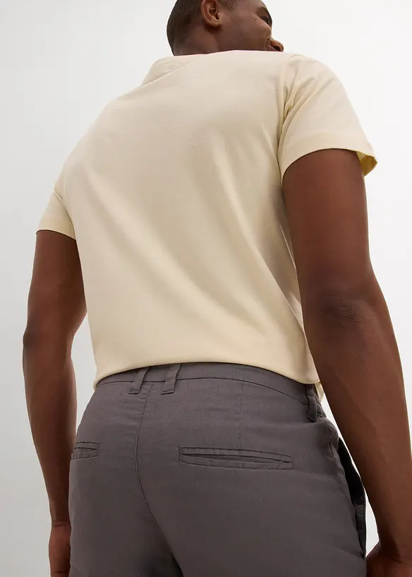Bermudas i chinosmodell med linne, Regular Fit, bonprix
