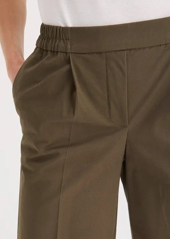 Byxa med gubbveck, av stretchigt bomullsmaterial, bonprix