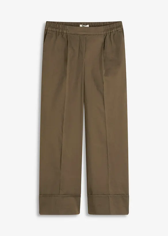 Byxa med gubbveck, av stretchigt bomullsmaterial, bonprix