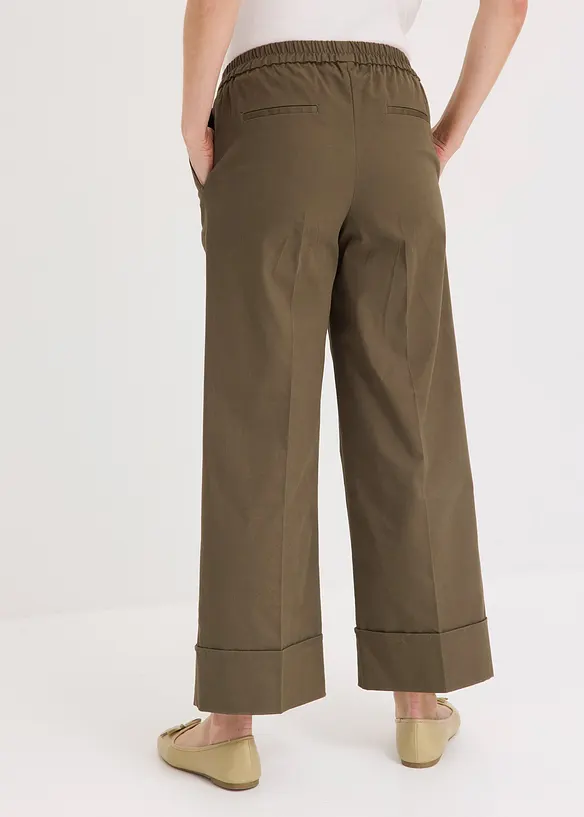 Byxa med gubbveck, av stretchigt bomullsmaterial, bonprix