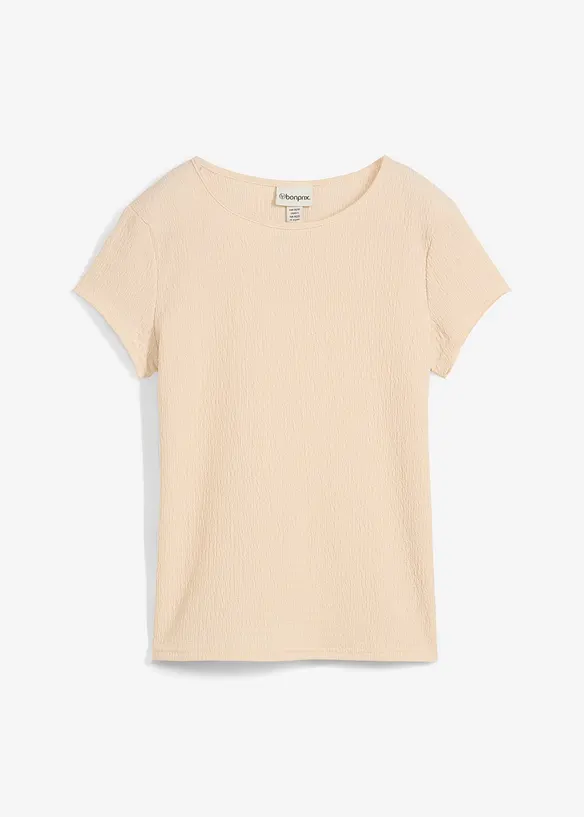 T-shirt i kräppat material med struktur, bonprix