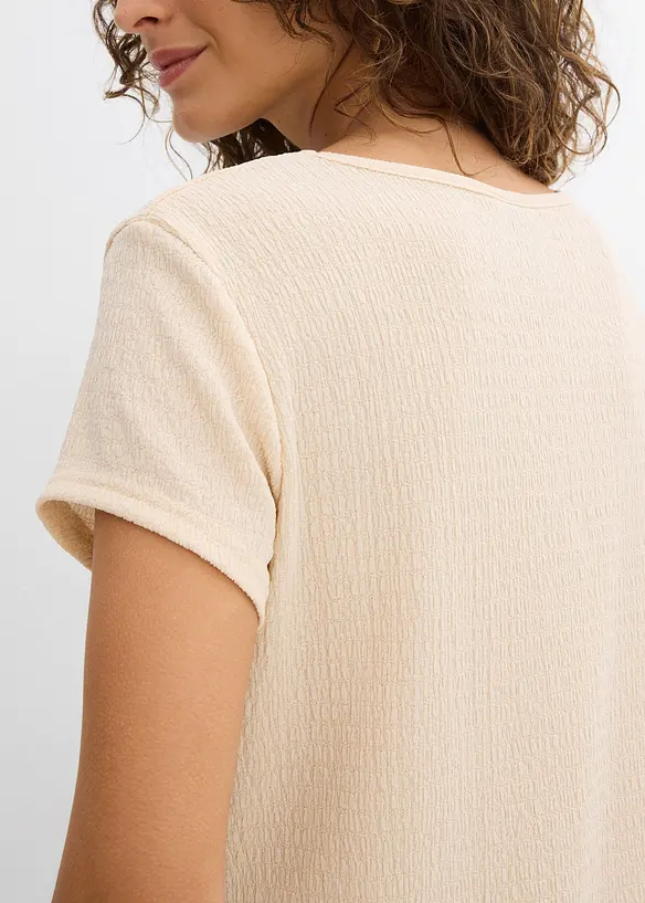 T-shirt i kräppat material med struktur, bonprix