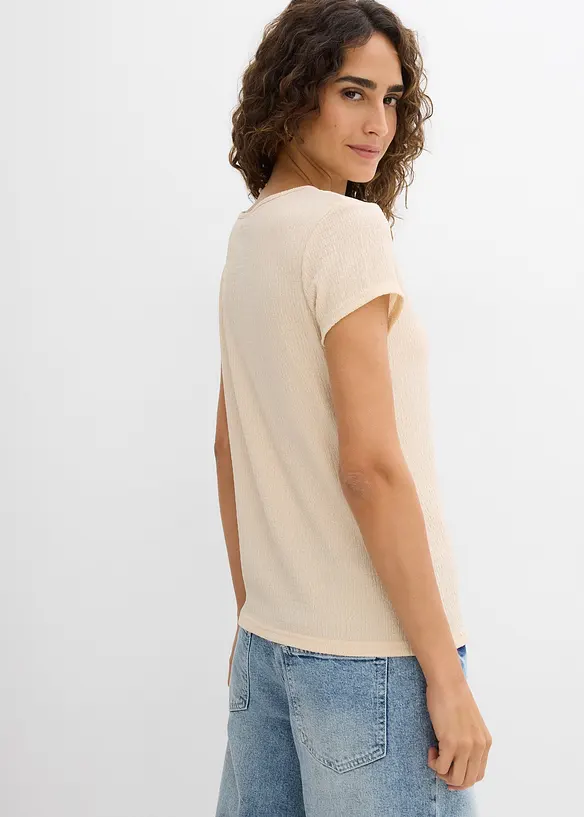T-shirt i kräppat material med struktur, bonprix