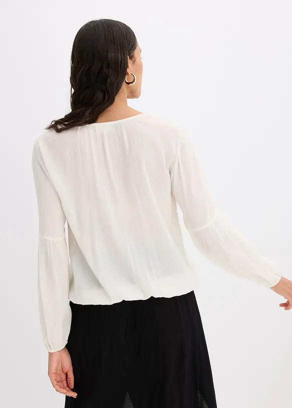 Blus med broderi, bonprix