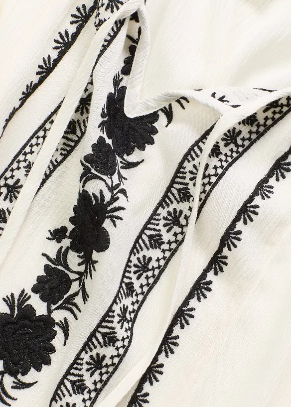 Blus med broderi, bonprix