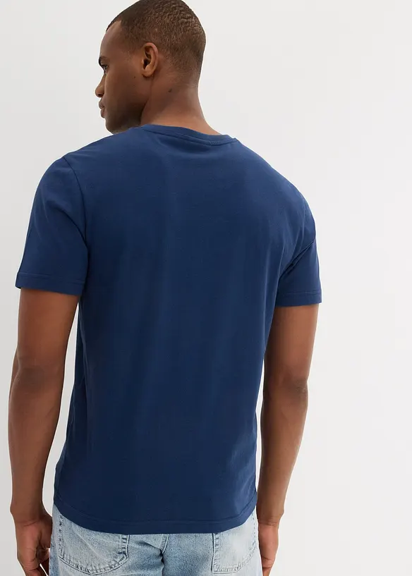 T-shirt med V-ringning (2-pack) av ekologisk bomull, bonprix