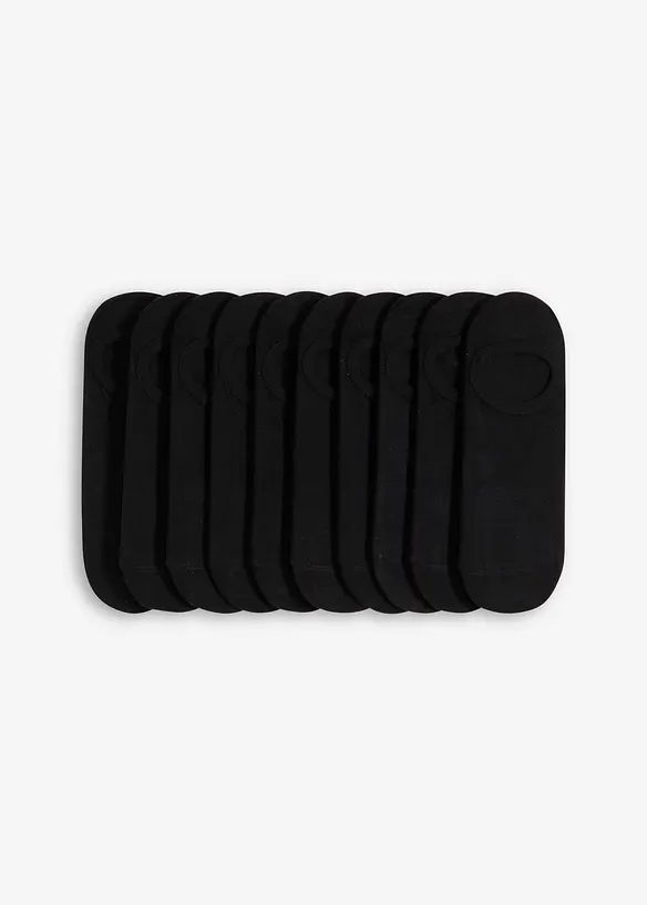 Ankelstrumpor med ekologisk bomull och silikonband (10-pack), bonprix