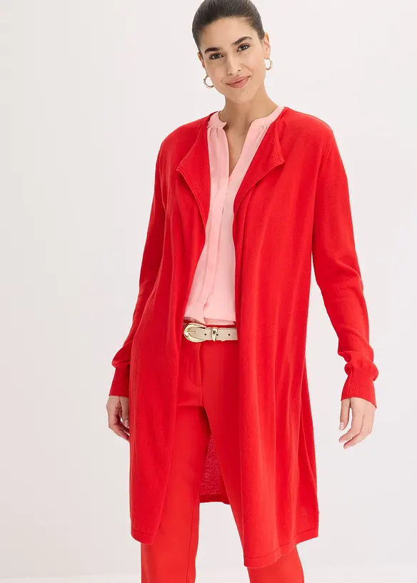 Lång cardigan i bomullsblandning, bonprix