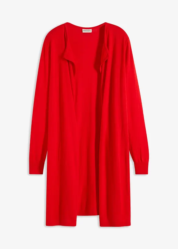 Lång cardigan i bomullsblandning, bonprix
