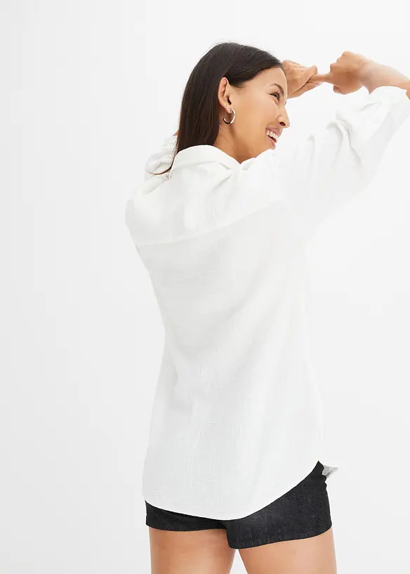 Skjortblus i muslin, bonprix