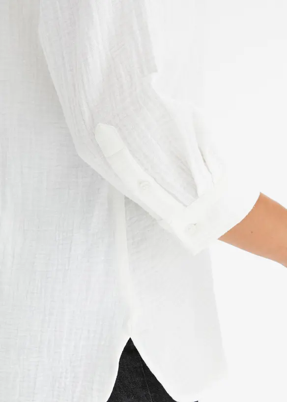 Skjortblus i muslin, bonprix