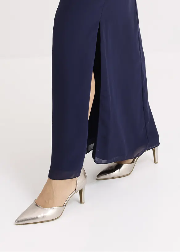 One shoulder-klänning i fintrådig chiffong, bonprix