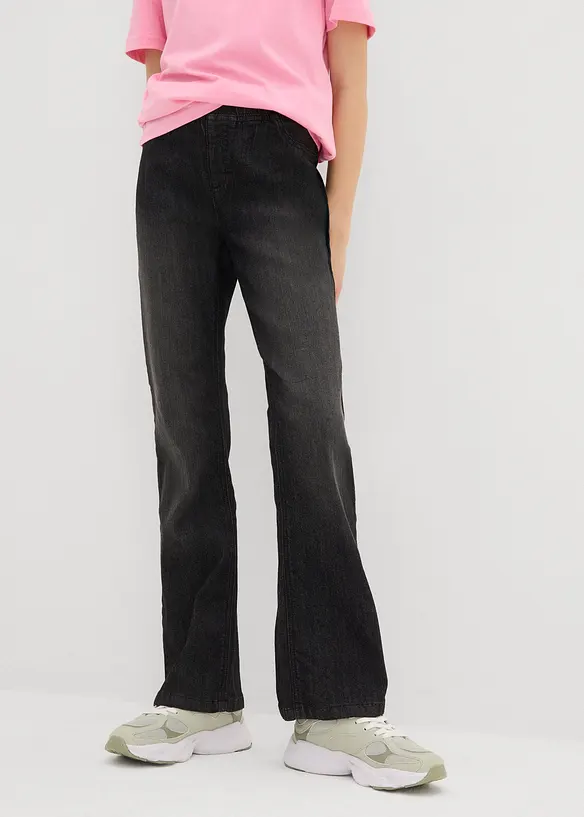 Jeggings Mid Waist för barn, Flared, bonprix