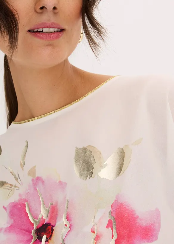 Topp med vävd infällning, bonprix