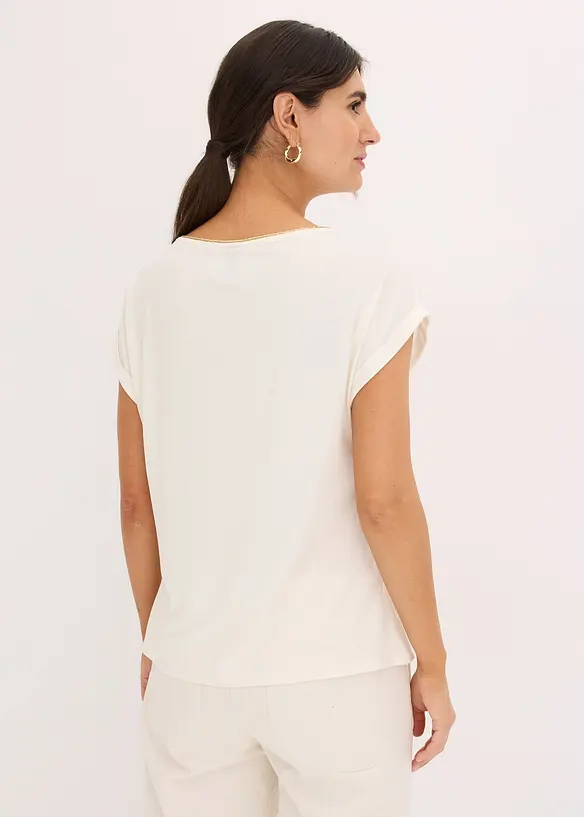 Topp med vävd infällning, bonprix