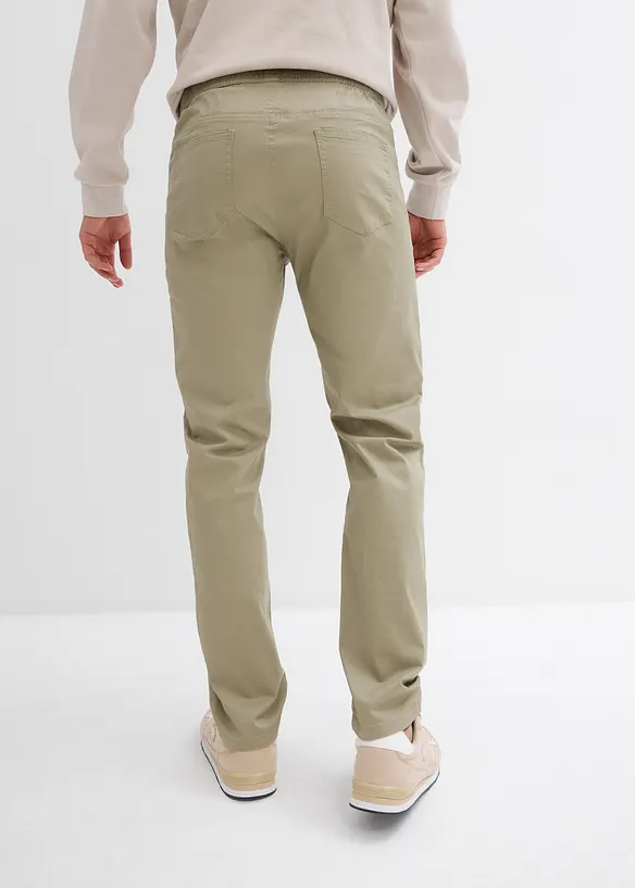 Stretchig dra på-byxa, normal passform, raka ben, bonprix