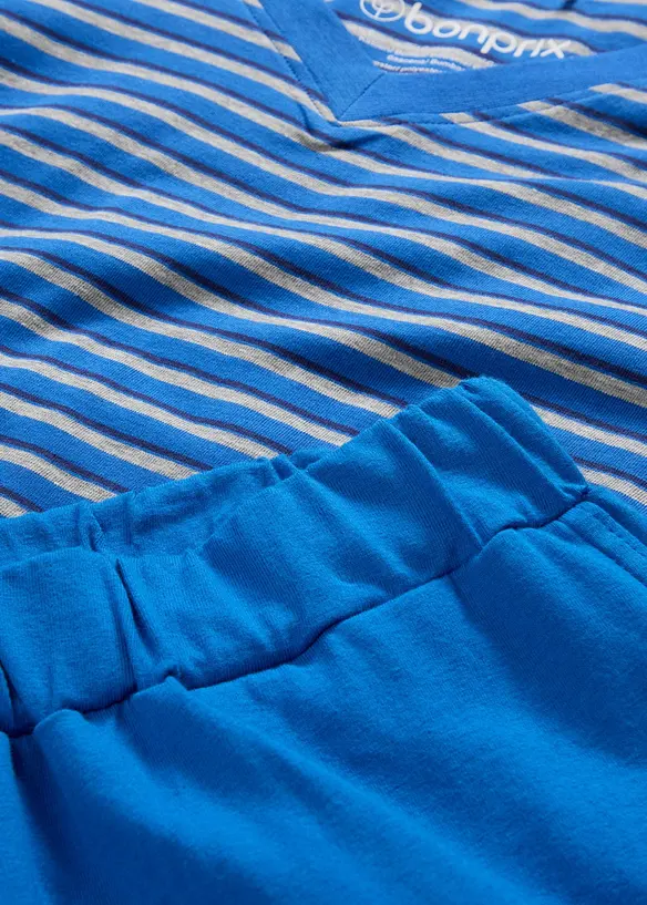 Pyjamas med shorts, V-ringning, bonprix