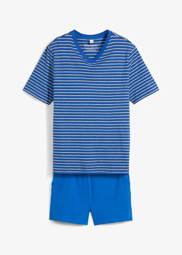 Pyjamas med shorts, V-ringning, bonprix