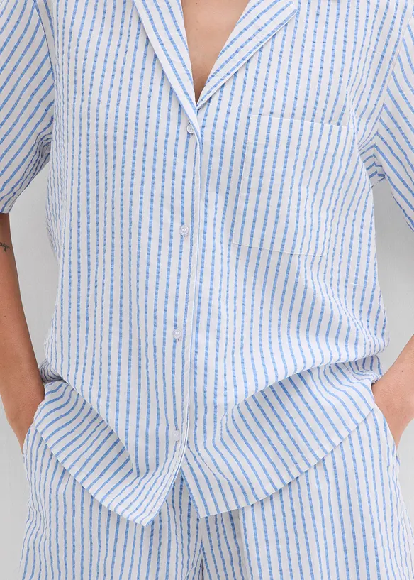 Skjortblus av ren bomull, bonprix