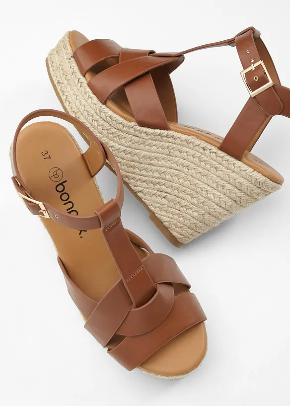 Sandalett med kilklack, bonprix