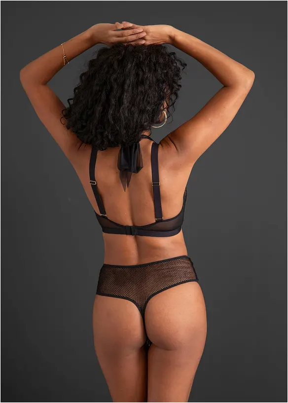 Bralette och stringtrosa ouvert (2 delar), bonprix