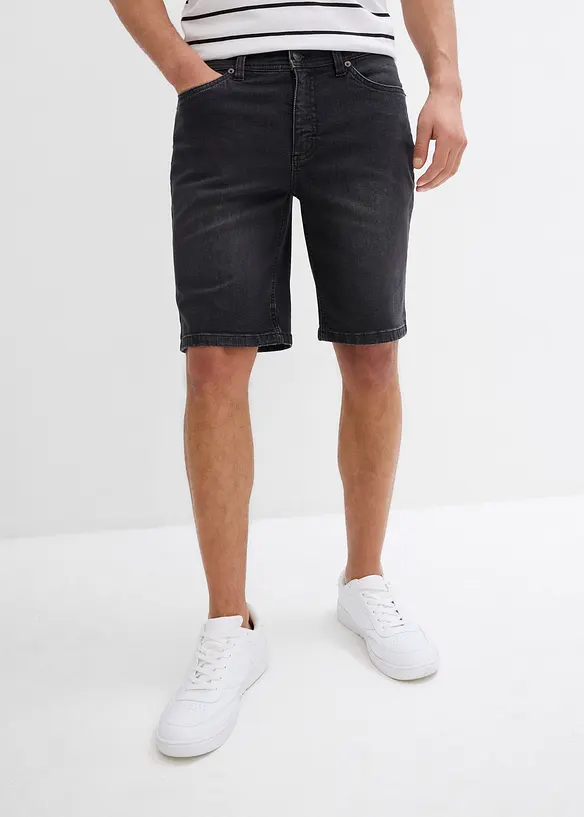 Stretchiga jeansbermudas (2-pack), Regular Fit, bonprix