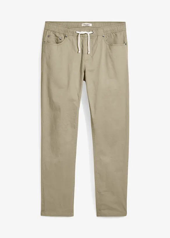 Stretchig dra på-byxa, normal passform, raka ben, bonprix