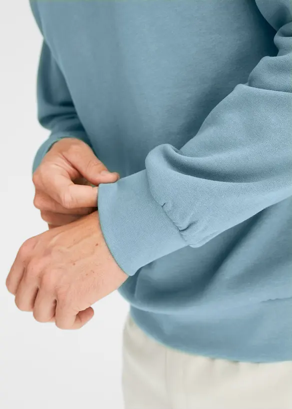 Sweatshirt med krage och kort dragkedja, bonprix