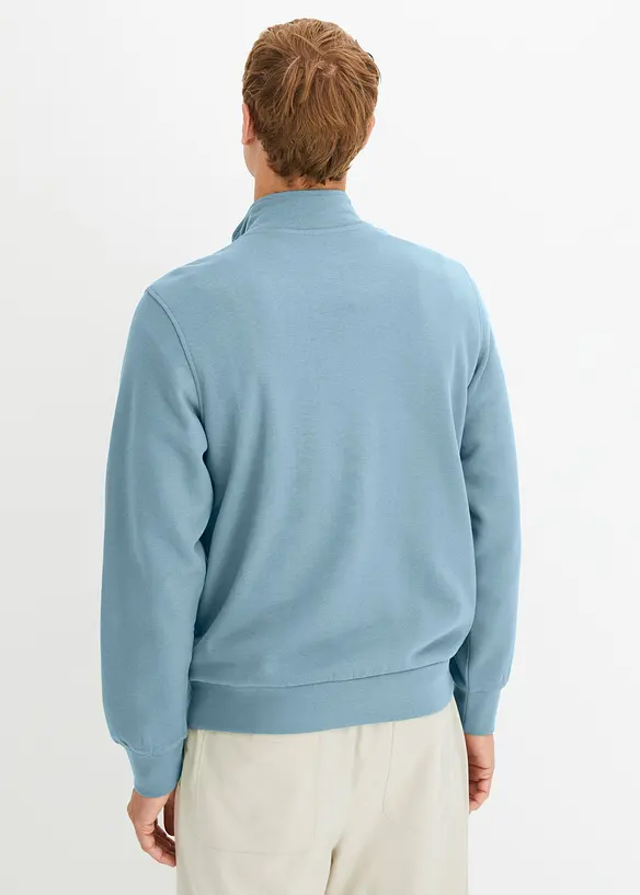 Sweatshirt med krage och kort dragkedja, bonprix