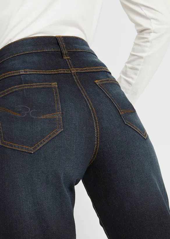 Wide Leg Jeans Mid Waist, med bekväm midja, bonprix