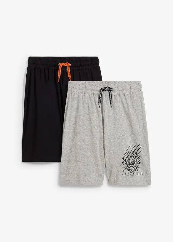 Jerseybermudas för barn med ekologisk bomull (2-pack), bonprix