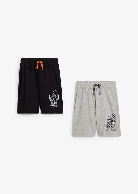 Jerseybermudas för barn med ekologisk bomull (2-pack), bonprix