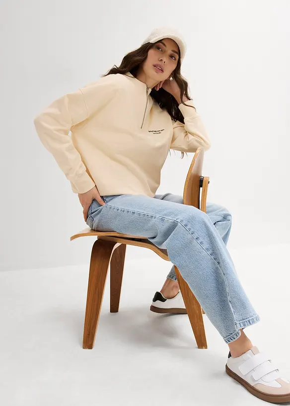 Oversized sweatshirt av ren ekologisk bomull, bonprix