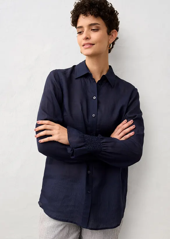 Skjortblus i rami, bonprix