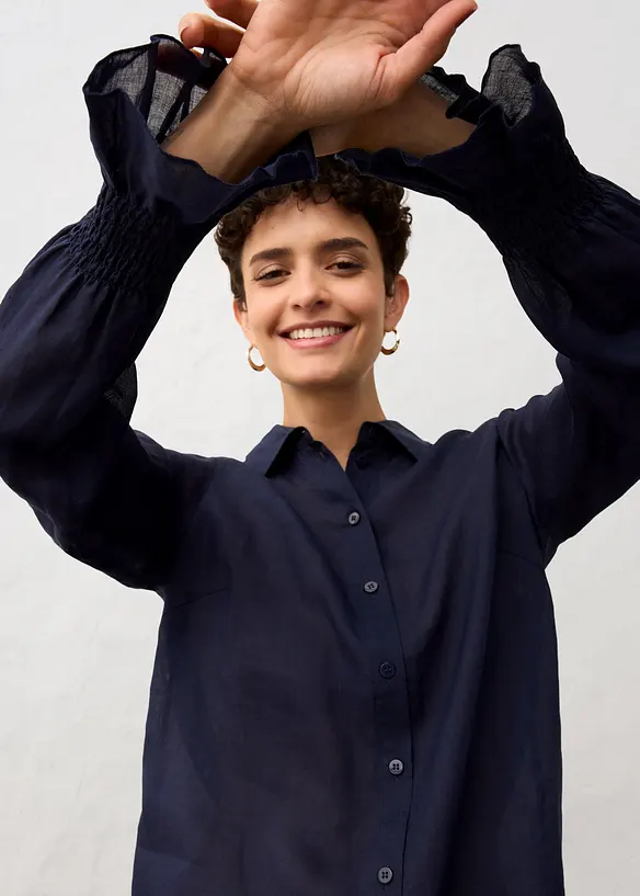 Skjortblus i rami, bonprix