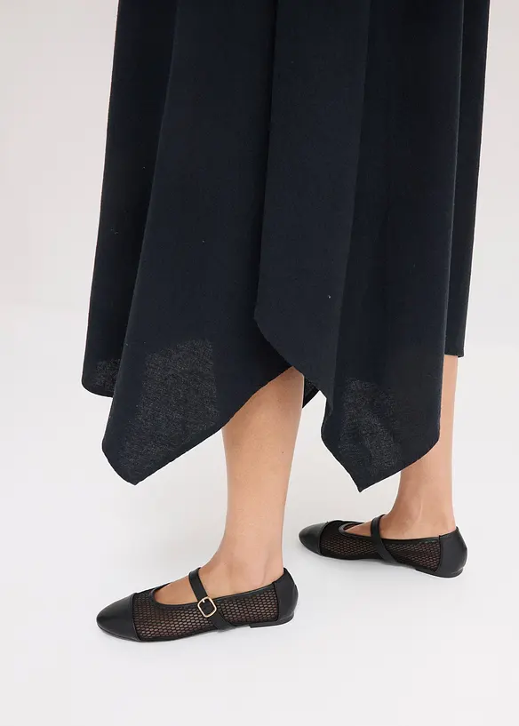 Ärmlös klänning i viskosmix med linneandel, bonprix