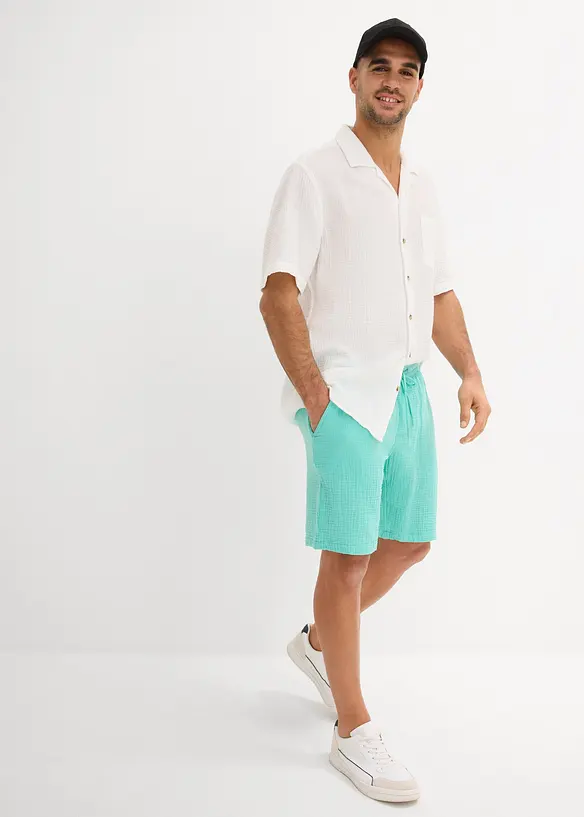 Muslinshorts i bomull, Regular Fit, bonprix