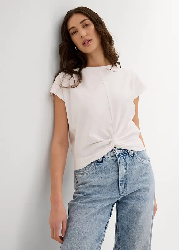Kort T-shirt i ekologisk bomull, bonprix
