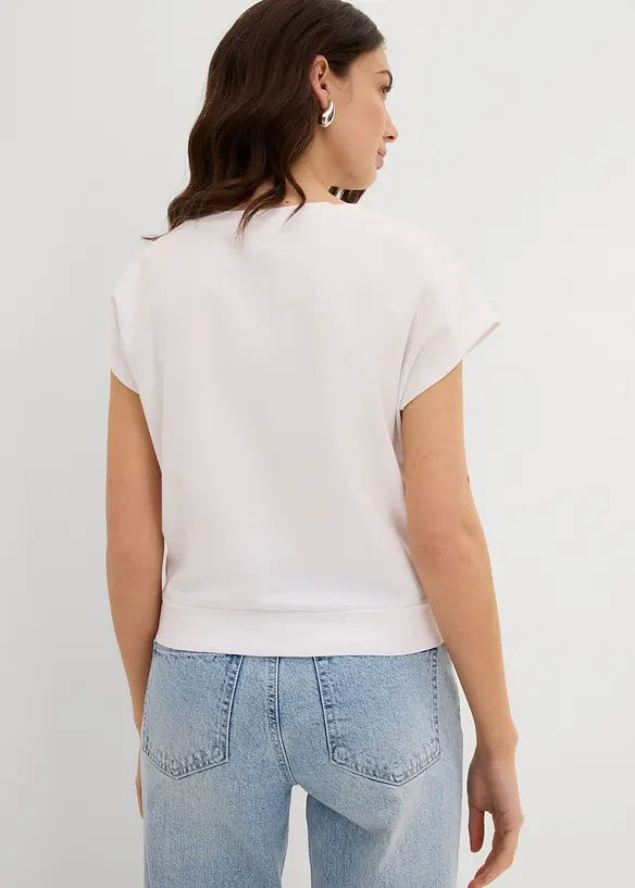 Kort T-shirt i ekologisk bomull, bonprix