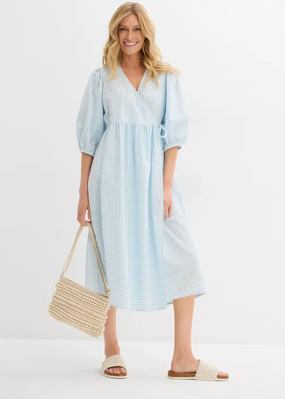 Omlottklänning i material med struktur, bonprix