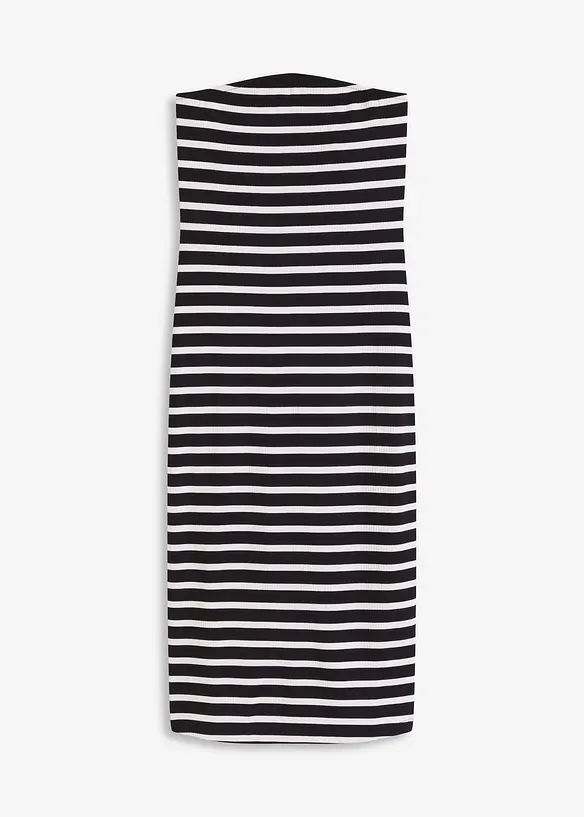 Ribbstickad bandåklänning, bonprix