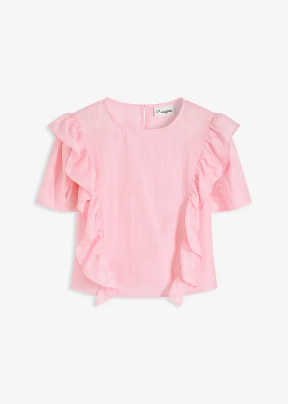 Blus med volanger, bonprix