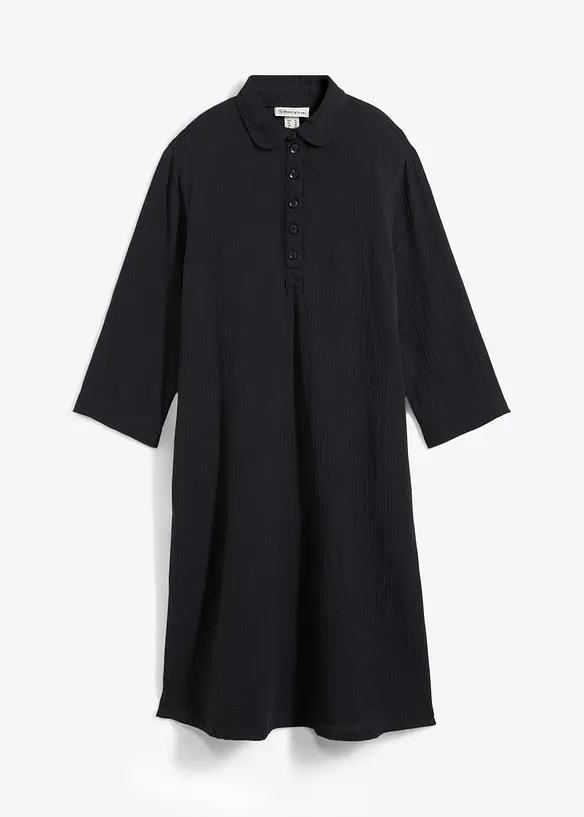 Skjortklänning av mjuk bomullsmuslin, bonprix