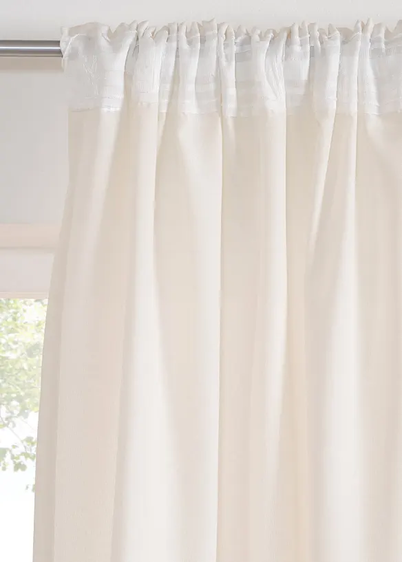 Gardinlängd med linnelook och återvunnen polyester (1-pack), bonprix