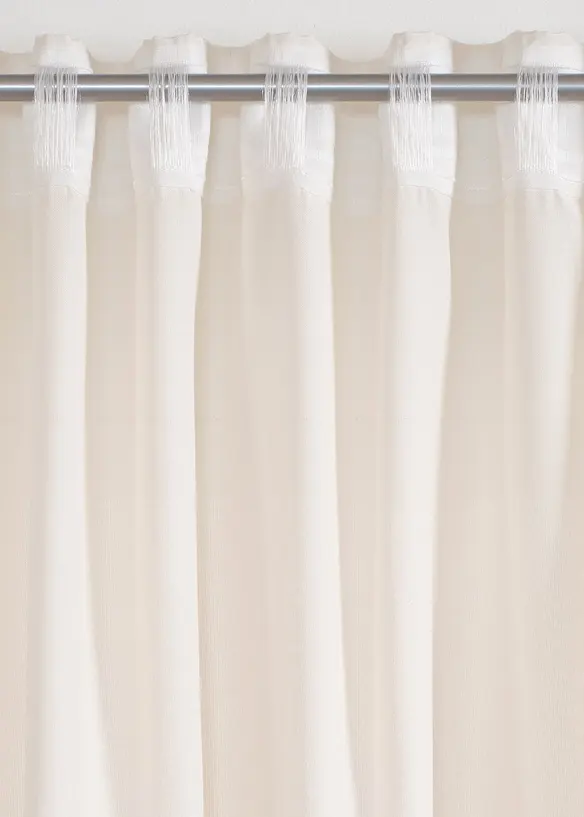 Gardinlängd med linnelook och återvunnen polyester (1-pack), bonprix