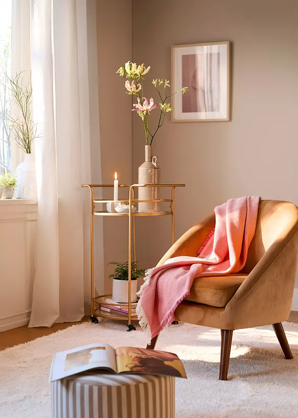 Gardinlängd med linnelook och återvunnen polyester (1-pack), bonprix