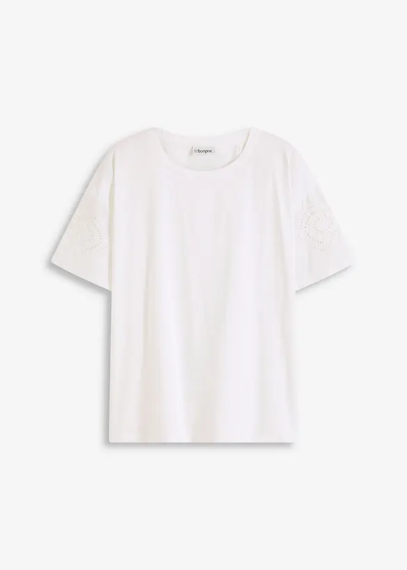 Topp med hålbroderi, bonprix