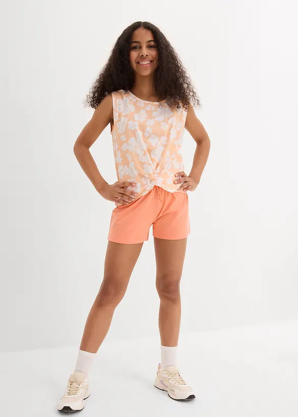 Linne och shorts för barn i ekologisk bomull med stretch (2 delar), bonprix