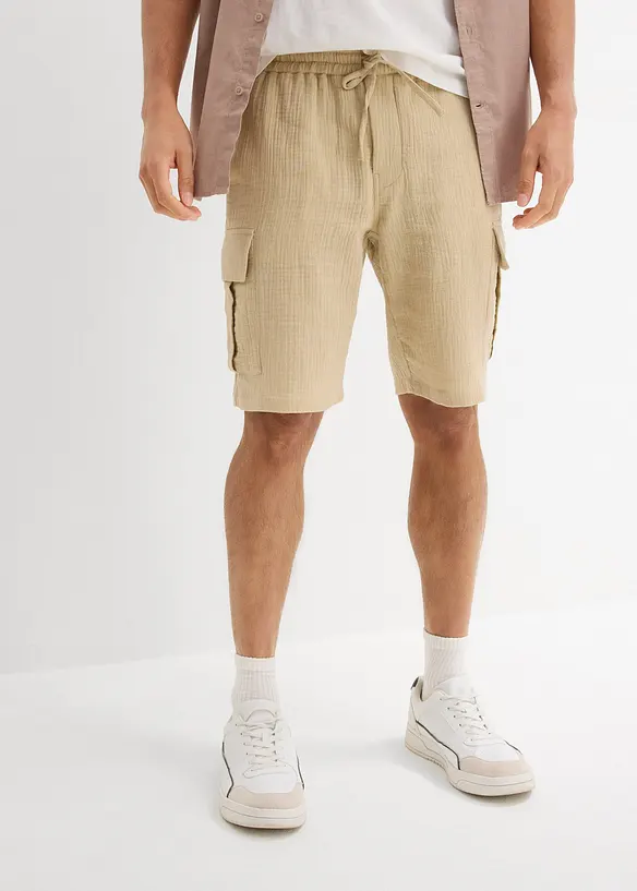 Bermudas i luftig muslin, Regular Fit, bonprix